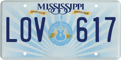 MS license plate LOV617