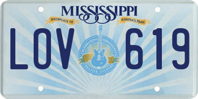 MS license plate LOV619