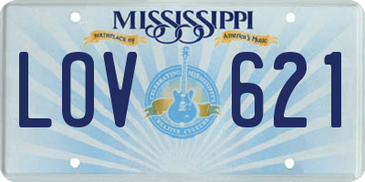 MS license plate LOV621