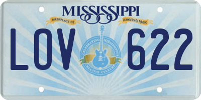 MS license plate LOV622