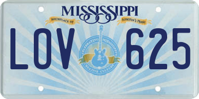 MS license plate LOV625
