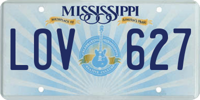 MS license plate LOV627