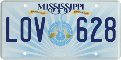 MS license plate LOV628