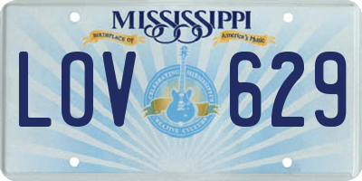 MS license plate LOV629