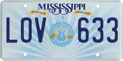 MS license plate LOV633