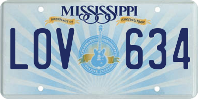 MS license plate LOV634