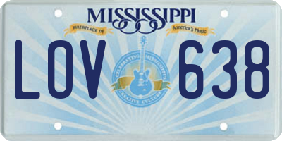 MS license plate LOV638