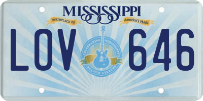 MS license plate LOV646