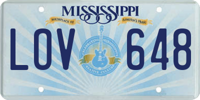 MS license plate LOV648