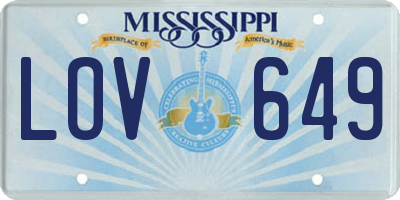 MS license plate LOV649