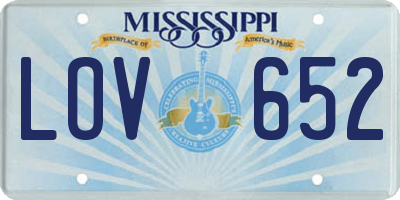 MS license plate LOV652