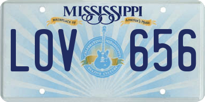 MS license plate LOV656