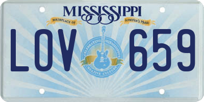 MS license plate LOV659