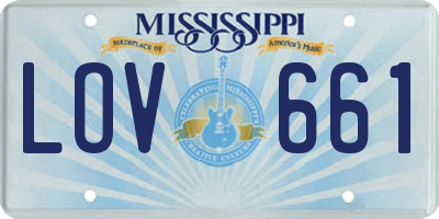MS license plate LOV661
