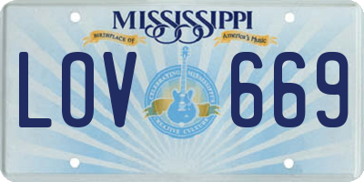 MS license plate LOV669