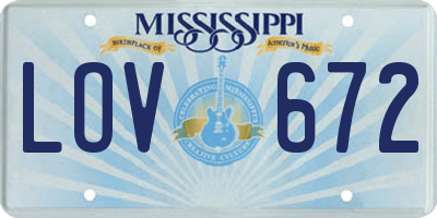 MS license plate LOV672