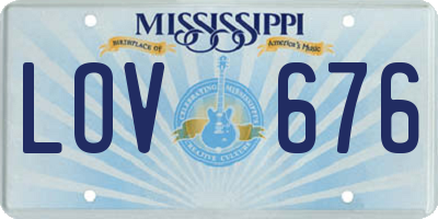MS license plate LOV676
