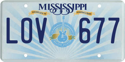 MS license plate LOV677