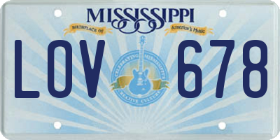 MS license plate LOV678