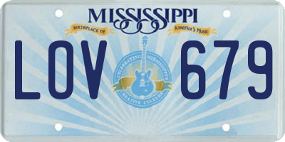 MS license plate LOV679