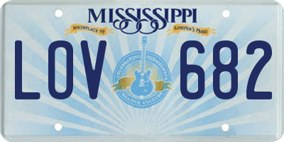 MS license plate LOV682