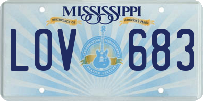 MS license plate LOV683