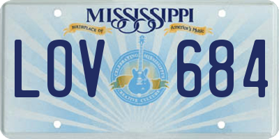 MS license plate LOV684