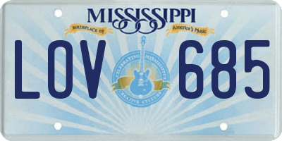MS license plate LOV685