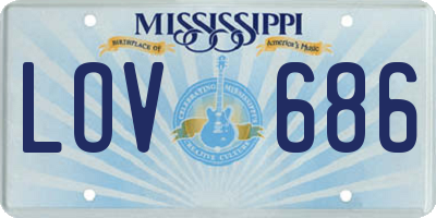 MS license plate LOV686