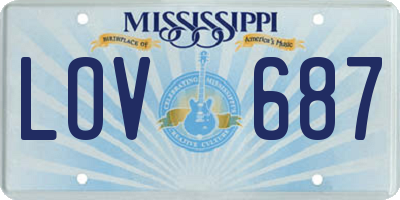 MS license plate LOV687