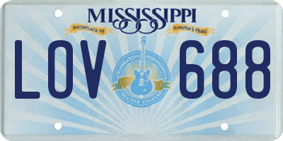 MS license plate LOV688