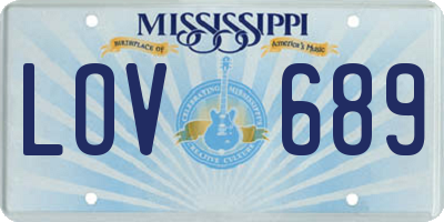 MS license plate LOV689