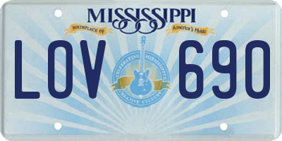 MS license plate LOV690