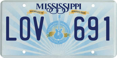 MS license plate LOV691