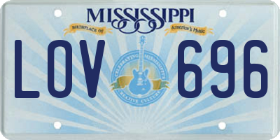 MS license plate LOV696