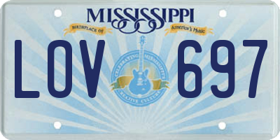 MS license plate LOV697