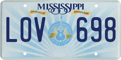 MS license plate LOV698