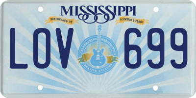 MS license plate LOV699