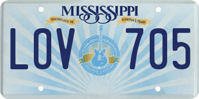 MS license plate LOV705