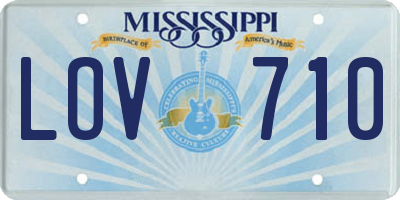 MS license plate LOV710