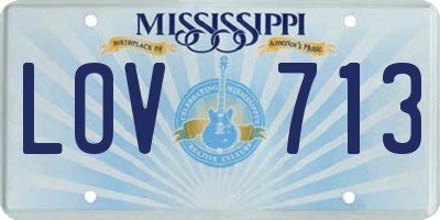 MS license plate LOV713
