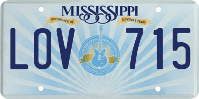 MS license plate LOV715