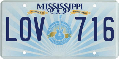 MS license plate LOV716