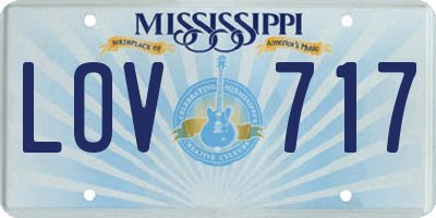 MS license plate LOV717