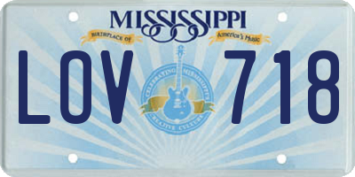 MS license plate LOV718