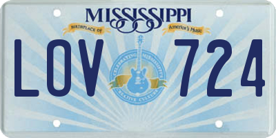 MS license plate LOV724
