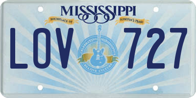 MS license plate LOV727