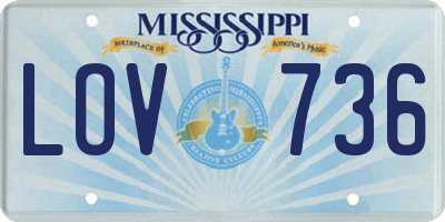 MS license plate LOV736