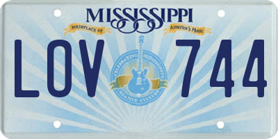 MS license plate LOV744