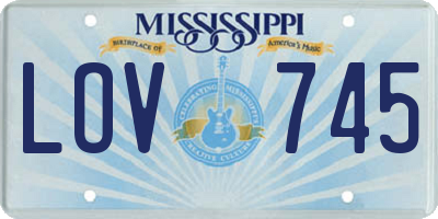 MS license plate LOV745
